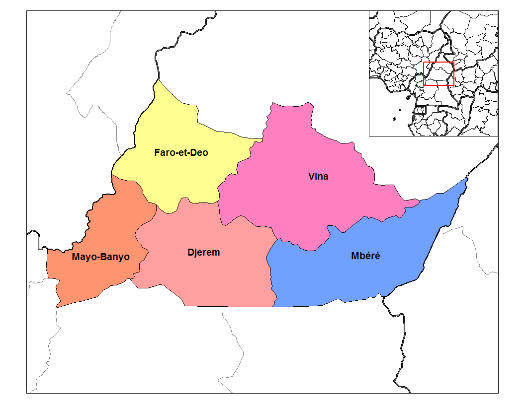 Carte de la région Adamaoua