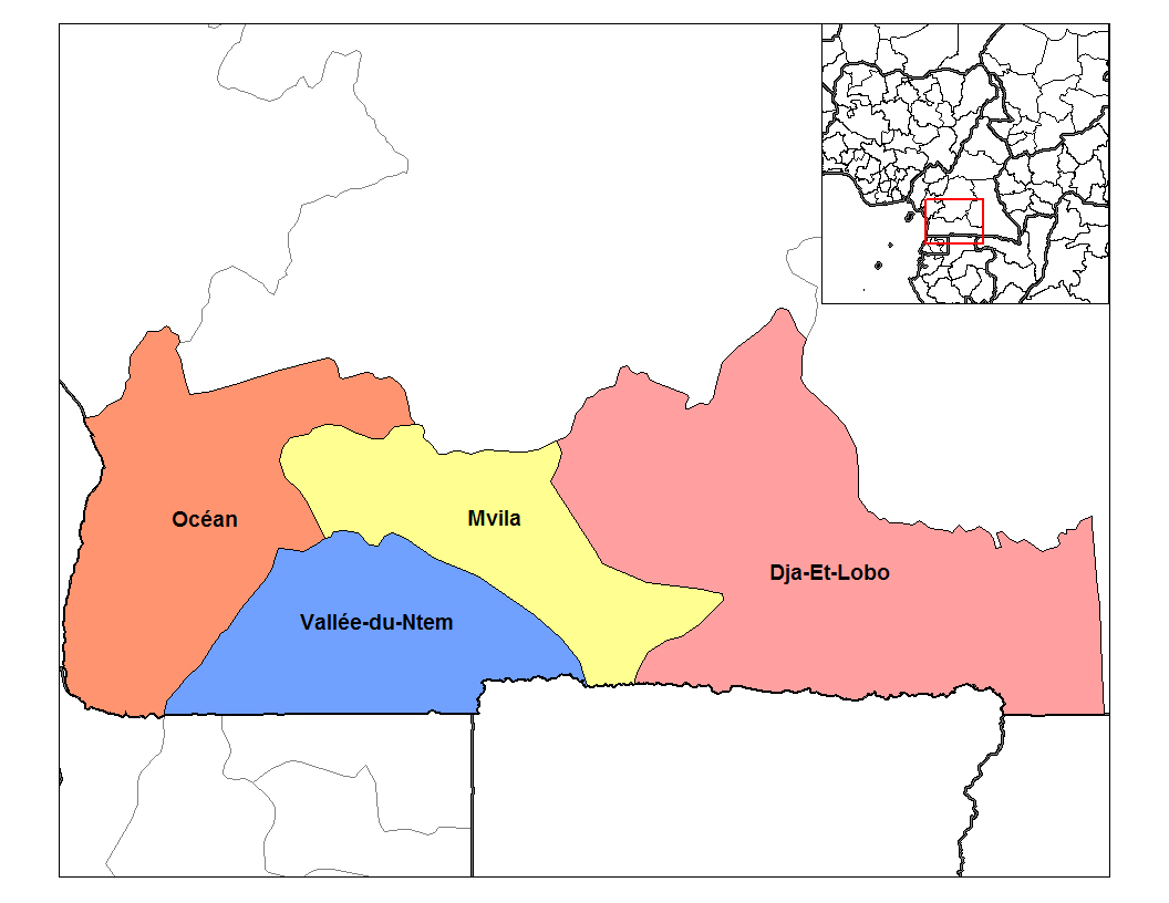 Carte de la région Sud